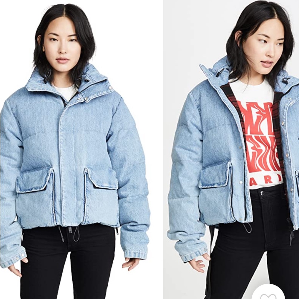 Unravel denim down puffer